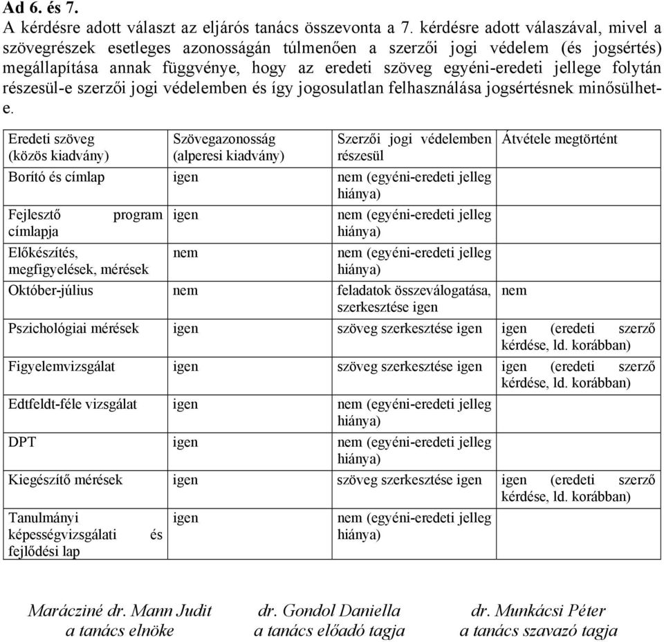 folytán részesül-e szerzői jogi védelemben és így jogosulatlan felhasználása jogsértésnek minősülhete.