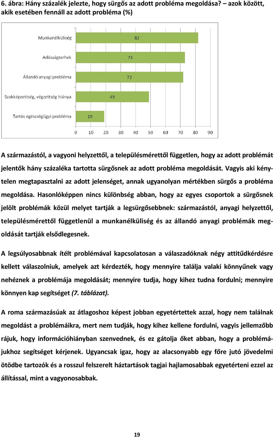 adott probléma megoldását. Vagyis aki kénytelen megtapasztalni az adott jelenséget, annak ugyanolyan mértékben sürgős a probléma megoldása.