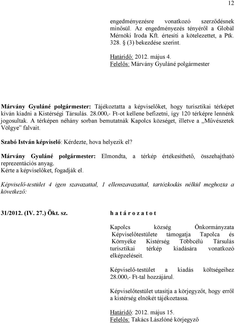 000,- Ft-ot kellene befizetni, így 120 térképre lennénk jogosultak. A térképen néhány sorban bemutatnák Kapolcs községet, illetve a Művészetek Völgye falvait.