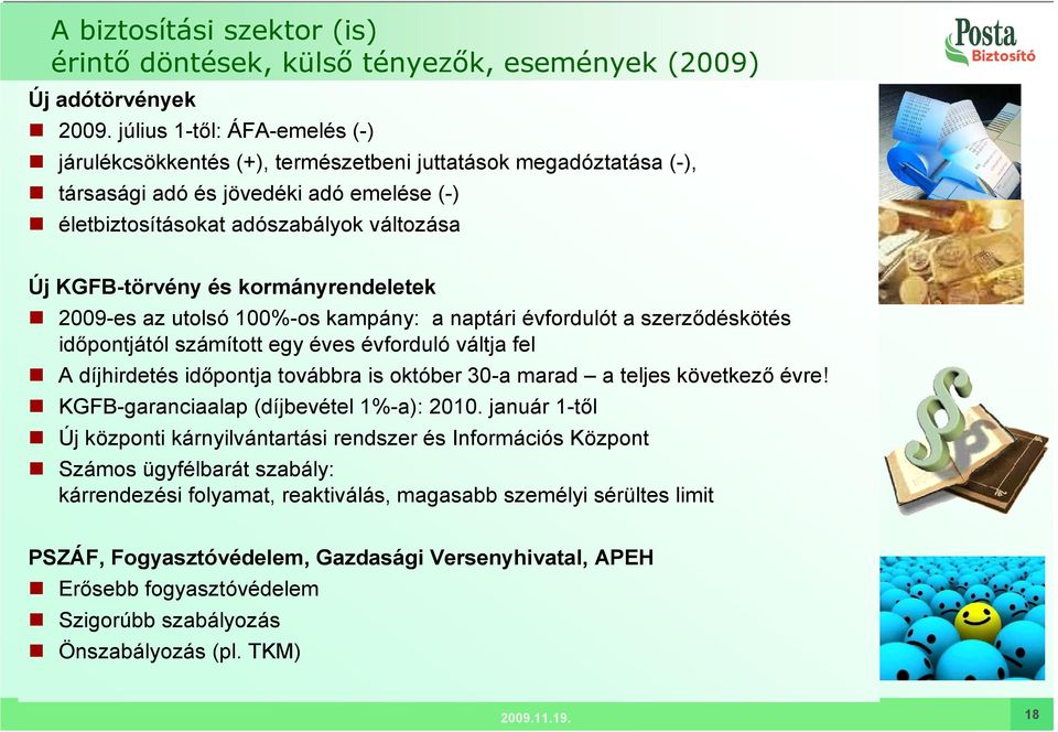 kormányrendeletek 2009-es az utolsó 100%-os kampány: a naptári évfordulót a szerzıdéskötés idıpontjától számított egy éves évforduló váltja fel A díjhirdetés idıpontja továbbra is október 30-a marad