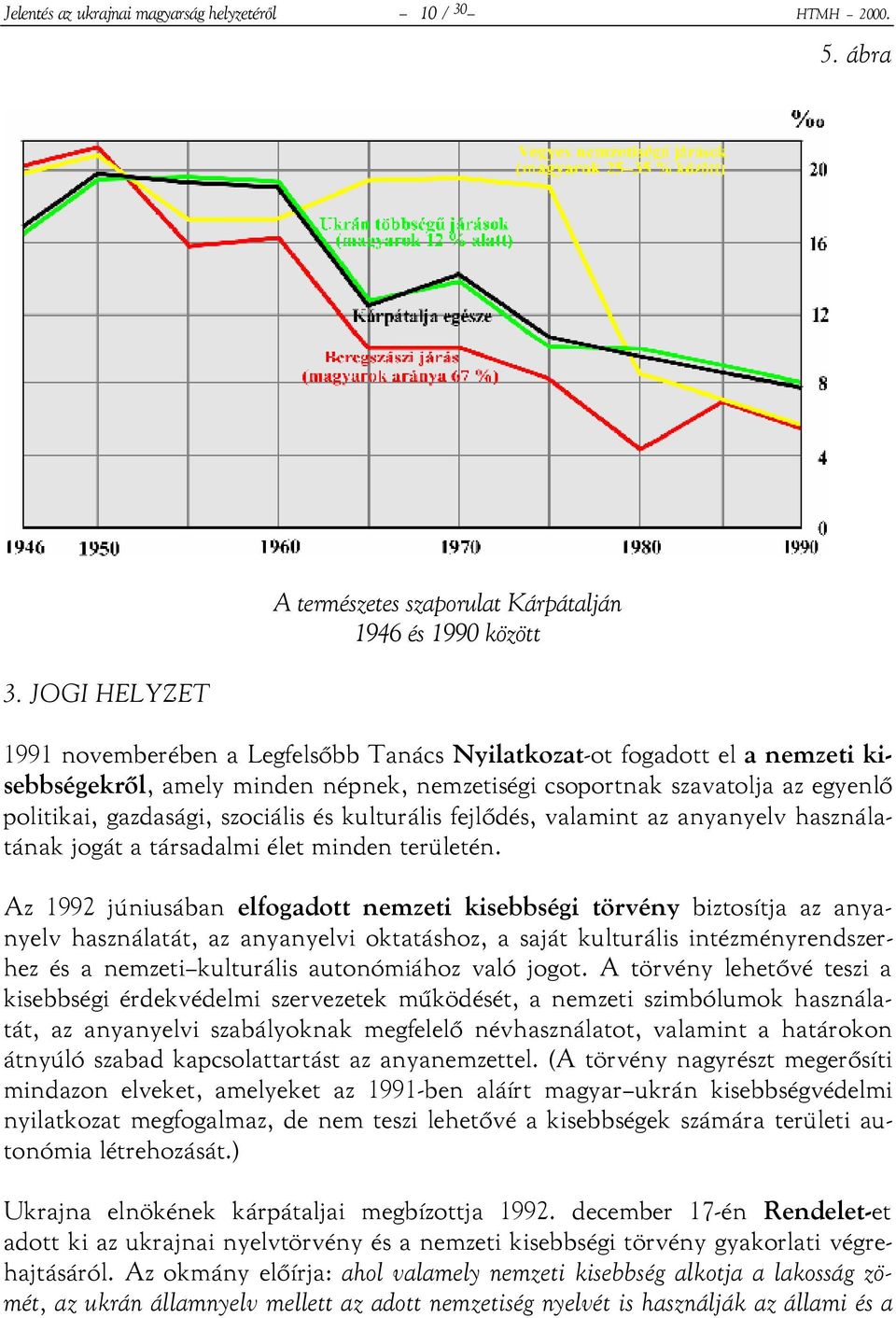 csoportnak szavatolja az egyenlő politikai, gazdasági, szociális és kulturális fejlődés, valamint az anyanyelv használatának jogát a társadalmi élet minden területén.