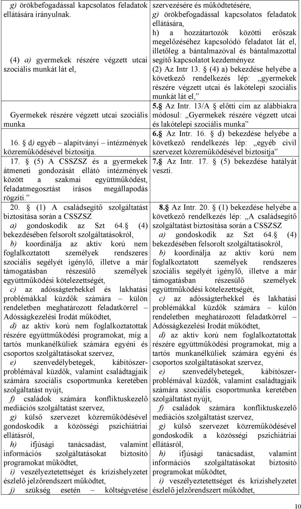 (5) A CSSZSZ és a gyermekek átmeneti gondozását ellátó intézmények között a szakmai együttműködést, feladatmegosztást írásos megállapodás rögzíti. 20.