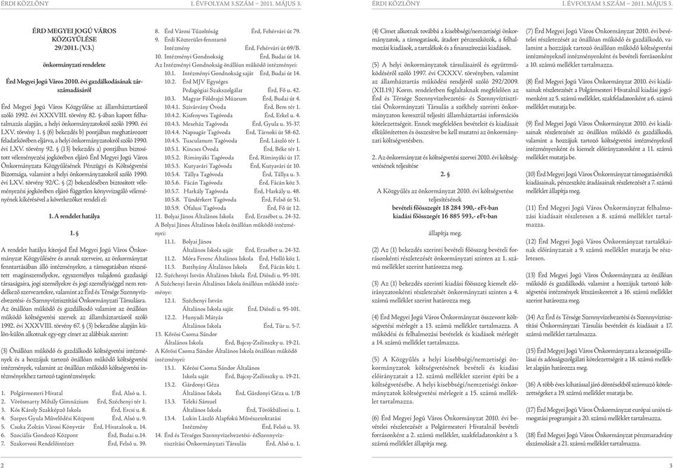 évi LXV. törvény 1. (6) bekezdés b) pontjában meghatározott feladatkörében eljárva, a helyi önkormányzatokról szóló 1990. évi LXV. törvény 92.