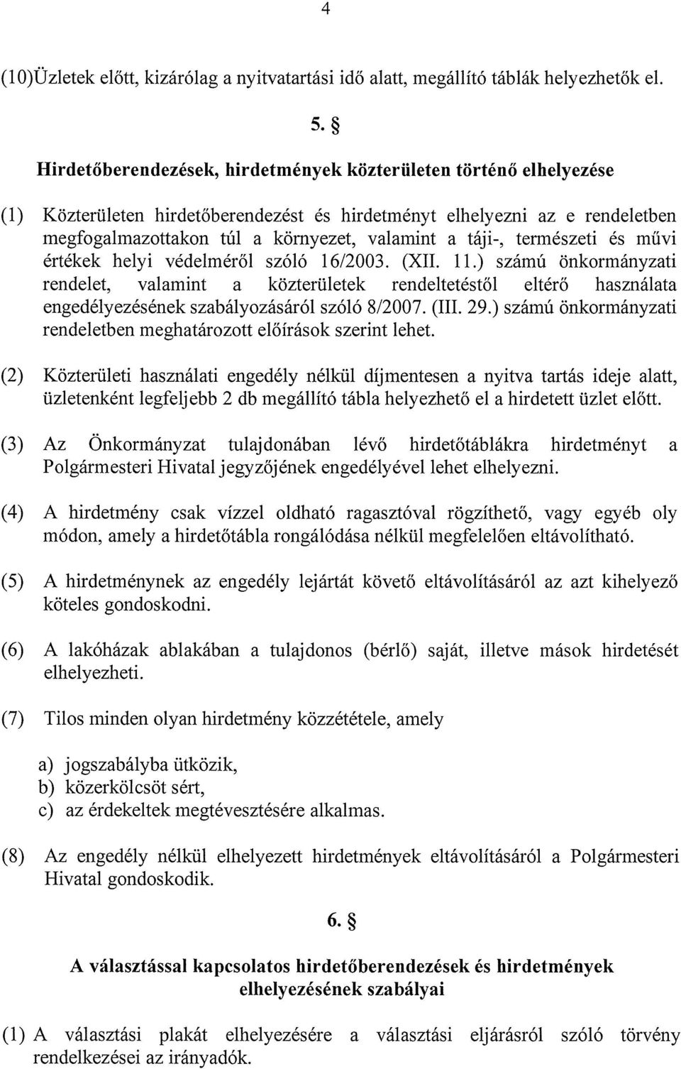 táji-, természeti és művi értékek helyi védelméről szóló 16/2003. (XII. 11.