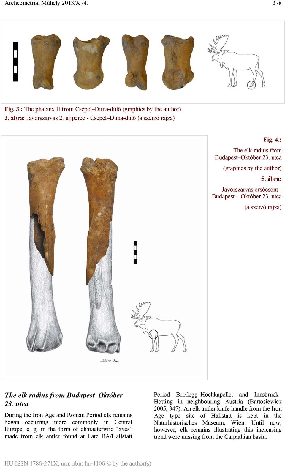 utca During the Iron Age and Roman Period elk remains began occurring more commonly in Central Europe, e. g.