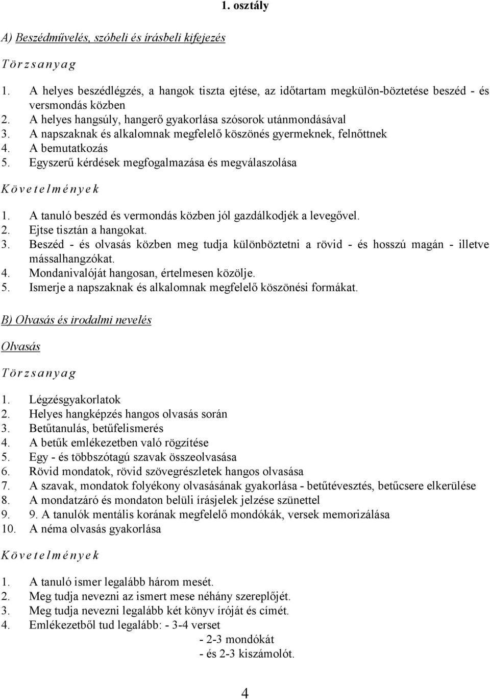 Egyszerű kérdések megfogalmazása és megválaszolása 1. A tanuló beszéd és vermondás közben jól gazdálkodjék a levegővel. 2. Ejtse tisztán a hangokat. 3.