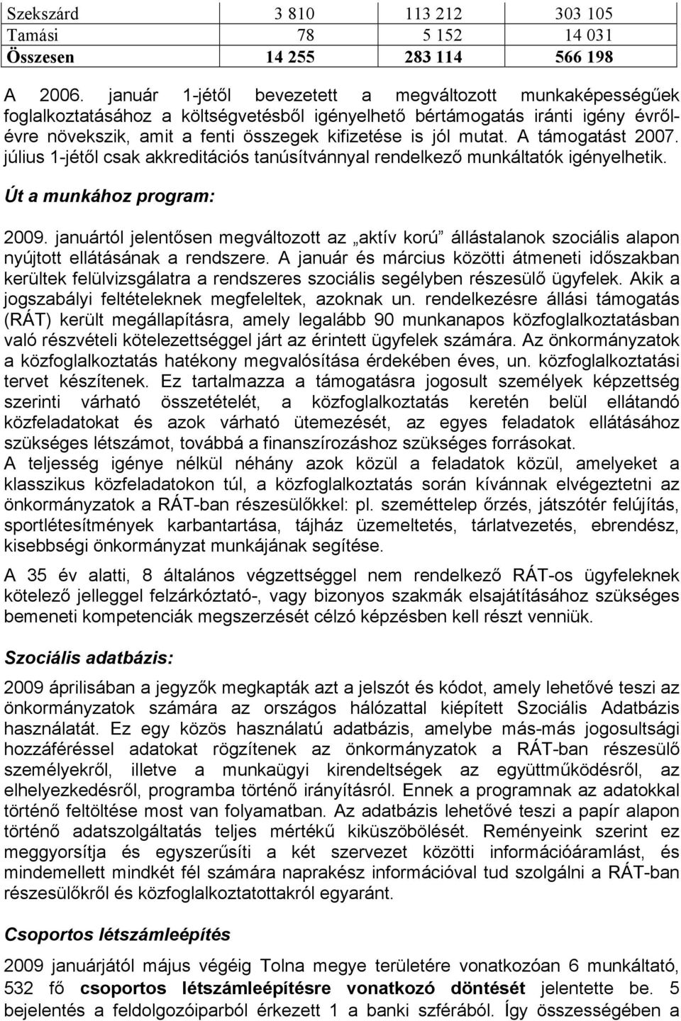 A támogatást 2007. július 1-jétől csak akkreditációs tanúsítvánnyal rendelkező munkáltatók igényelhetik. Út a munkához program: 2009.