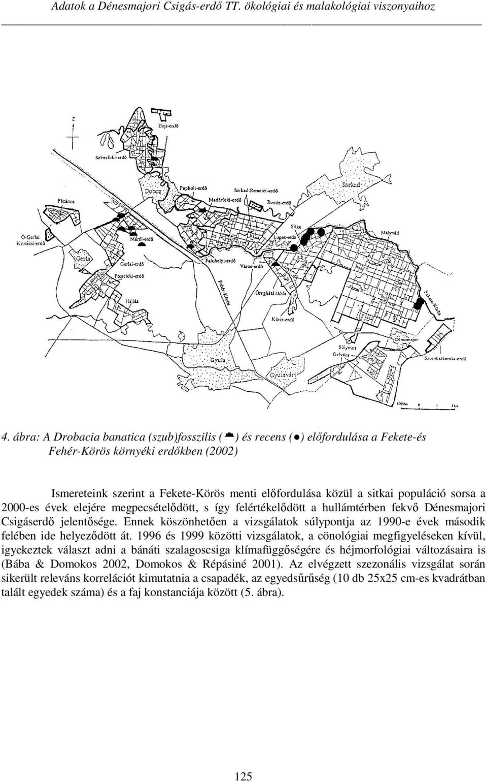 populáció sorsa a 2000-es évek elejére megpecsételődött, s így felértékelődött a hullámtérben fekvő Dénesmajori Csigáserdő jelentősége.