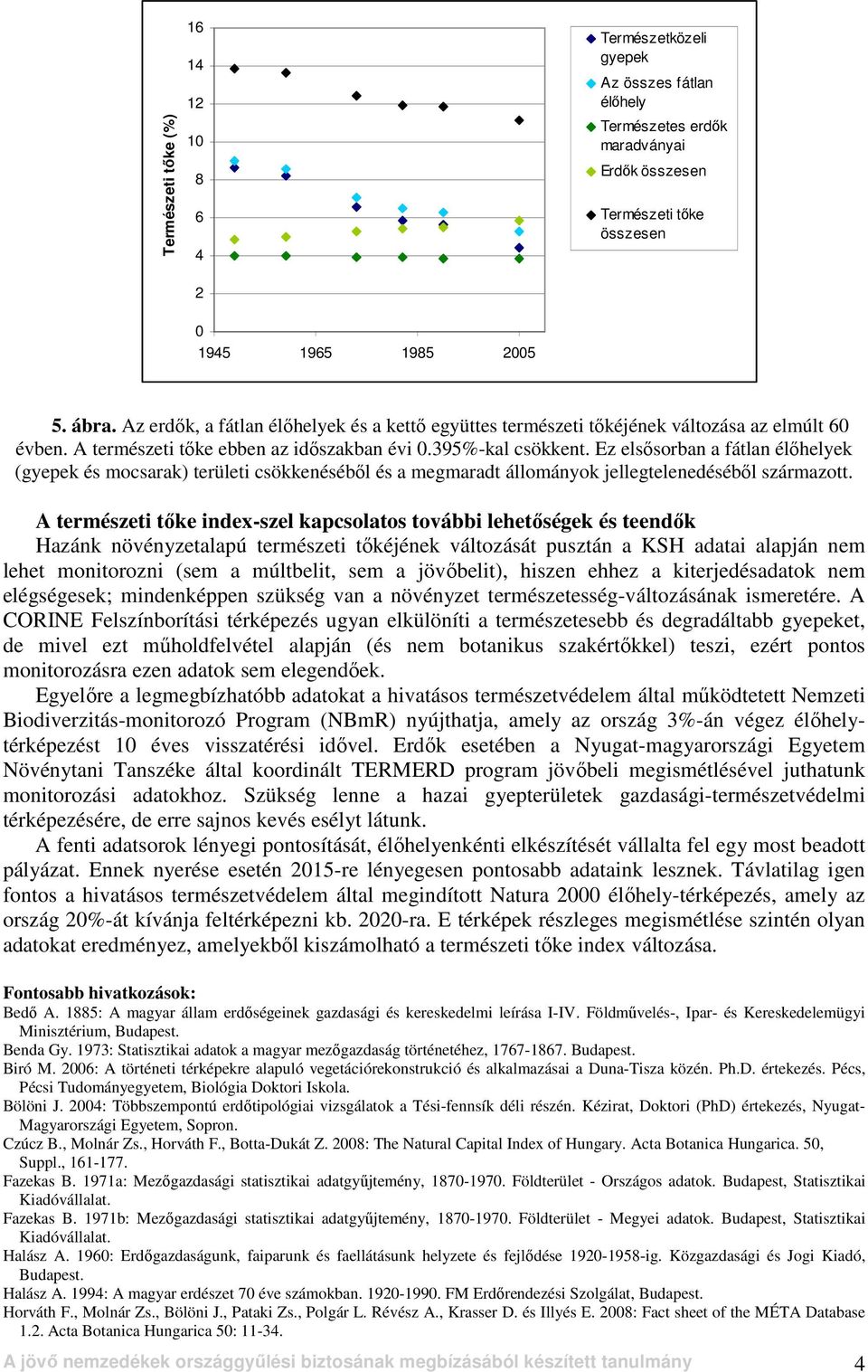 Ez elsısorban a fátlan élıhelyek (gyepek és mocsarak) területi csökkenésébıl és a megmaradt állományok jellegtelenedésébıl származott.