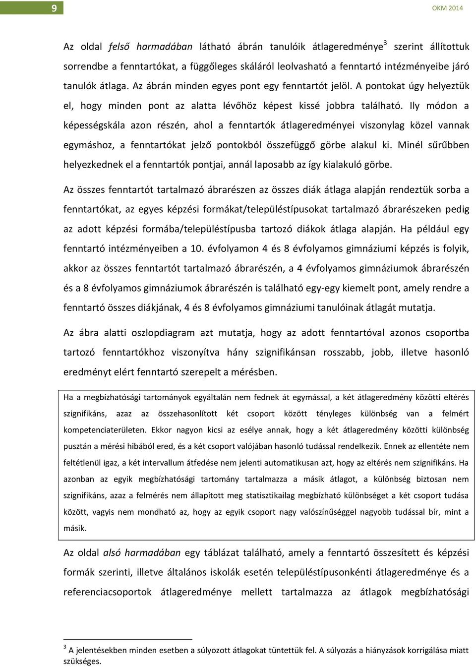 Ily módon a képességskála azon részén, ahol a fenntartók átlageredményei viszonylag közel vannak egymáshoz, a fenntartókat jelző pontokból összefüggő görbe alakul ki.