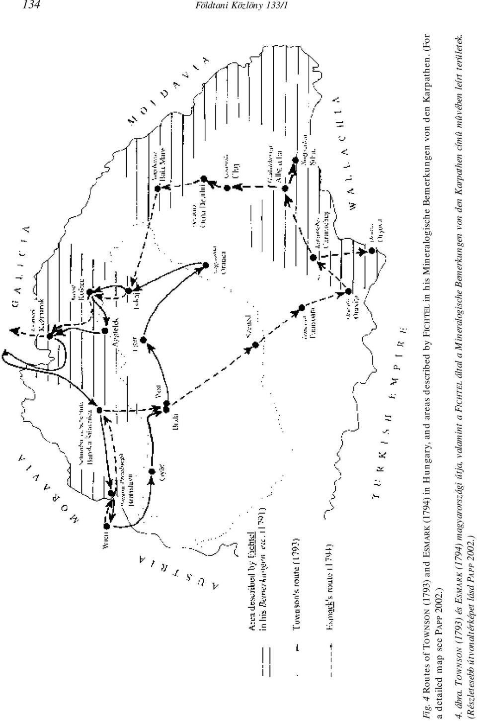 Mineralogische Bemerkungen von den Karpathen. (For a detailed map see PAPP 2002.) 4. ábra.