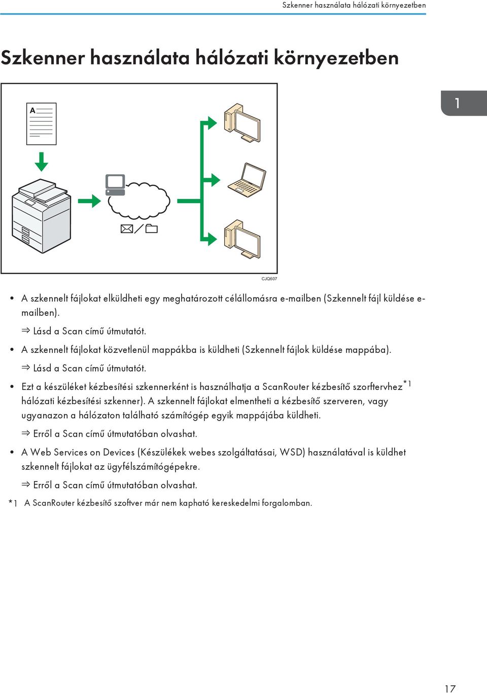 Ezt a készüléket kézbesítési szkennerként is használhatja a ScanRouter kézbesítő szorftervhez *1 hálózati kézbesítési szkenner).