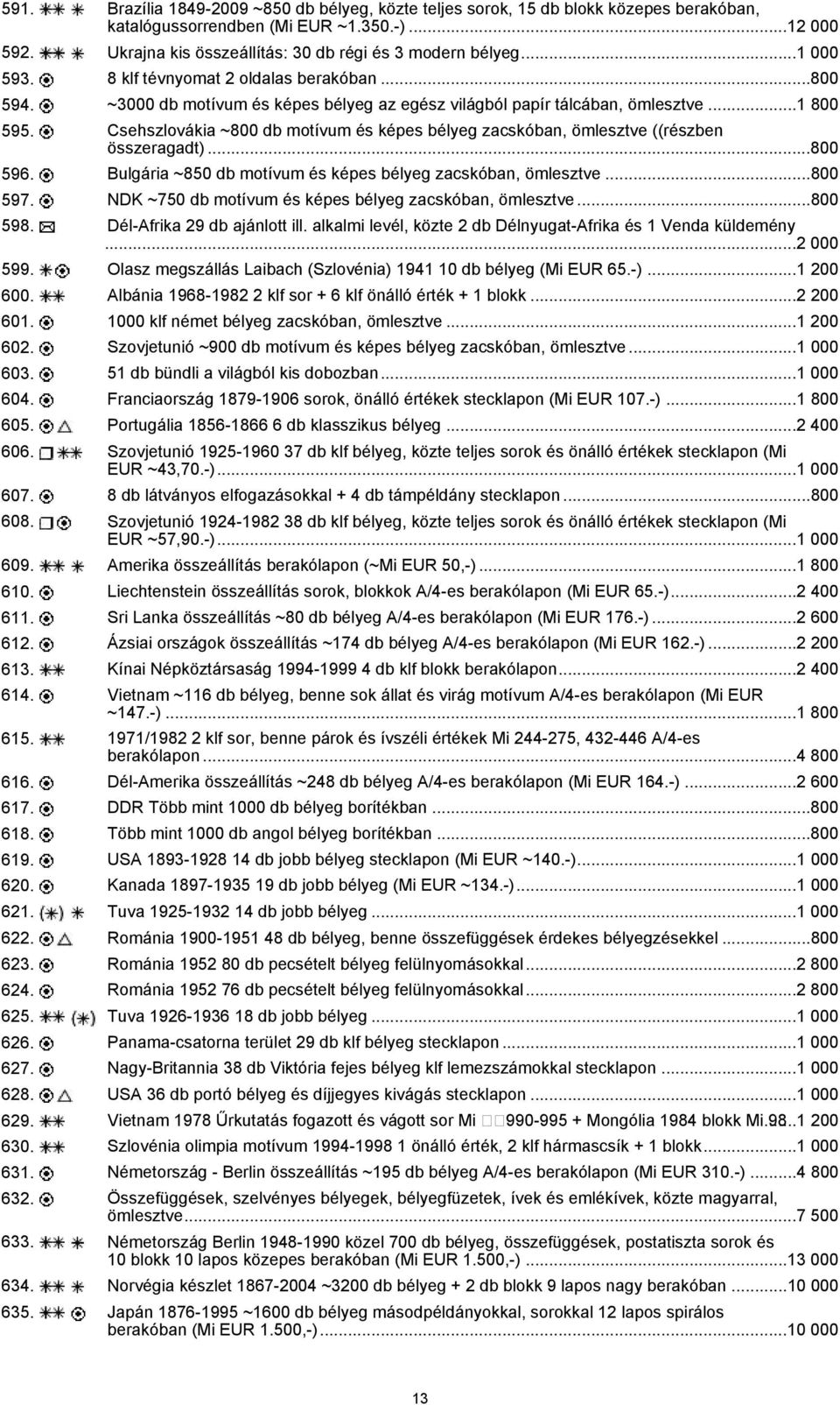 Csehszlovákia ~800 db motívum és képes bélyeg zacskóban, ömlesztve ((részben összeragadt)...800 596. Bulgária ~850 db motívum és képes bélyeg zacskóban, ömlesztve...800 597.