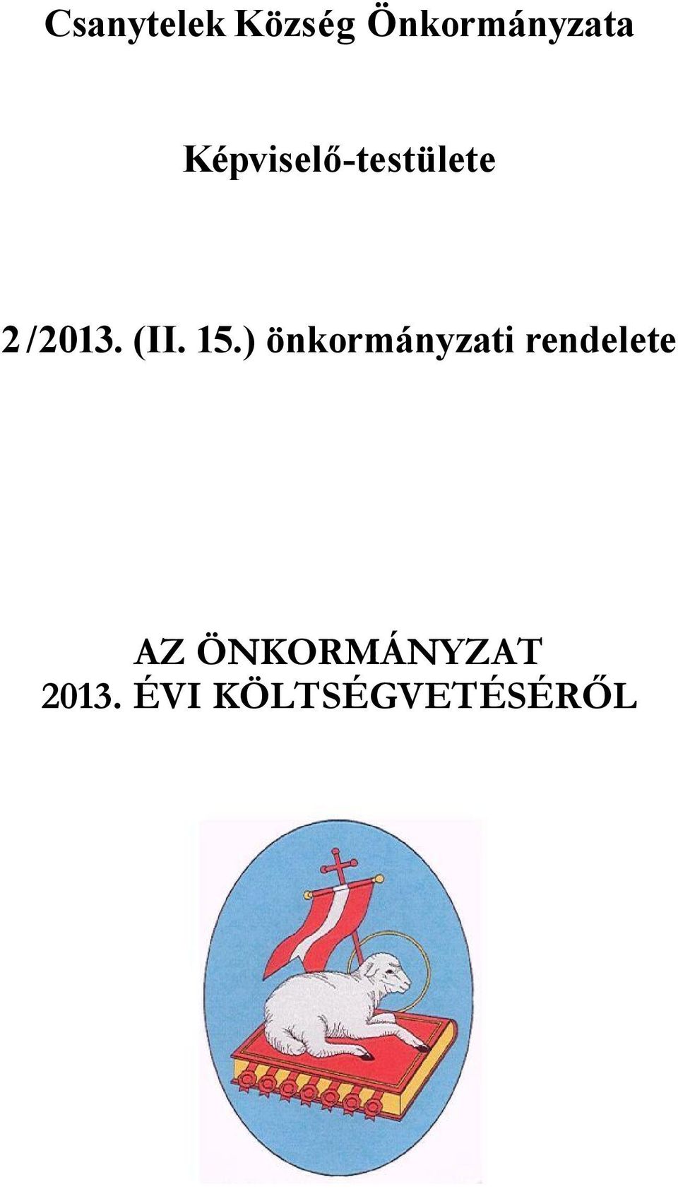 15.) önkormányzati rendelete AZ