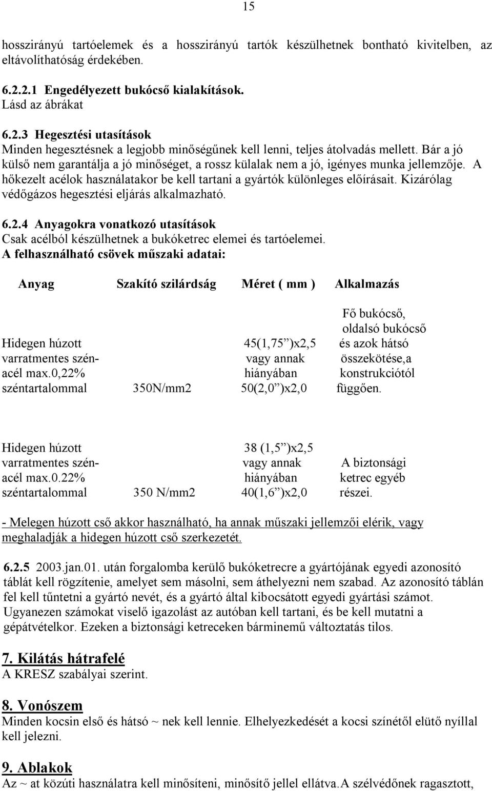 Bár a jó külső nem garantálja a jó minőséget, a rossz külalak nem a jó, igényes munka jellemzője. A hőkezelt acélok használatakor be kell tartani a gyártók különleges előírásait.