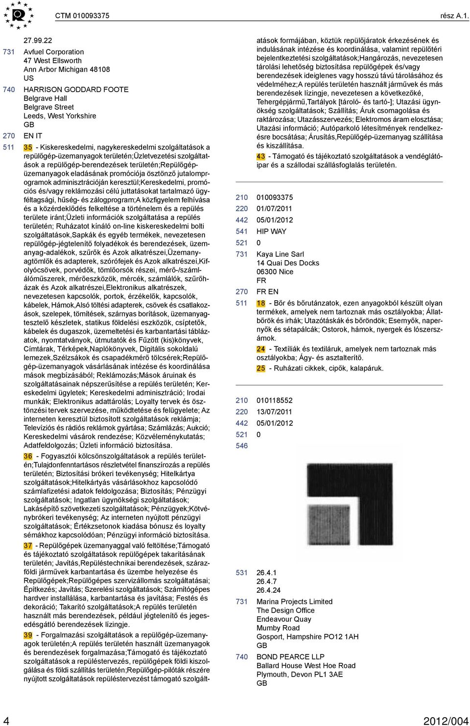 szolgáltatások a repülőgép-üzemanyagok területén;üzletvezetési szolgáltatások a repülőgép-berendezések területén;repülőgépüzemanyagok eladásának promóciója ösztönző jutalomprogramok adminisztrációján