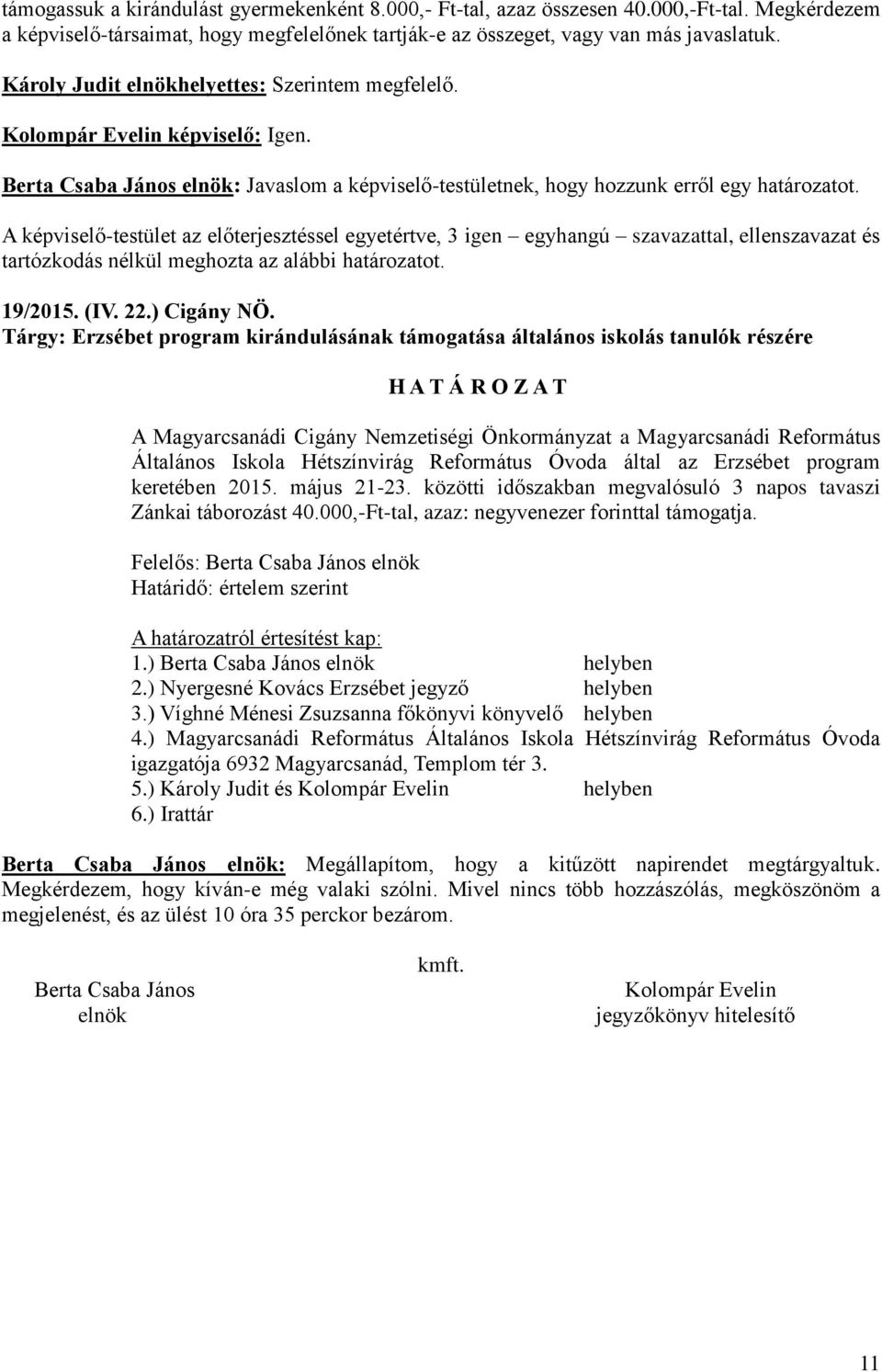 ) Cigány NÖ.