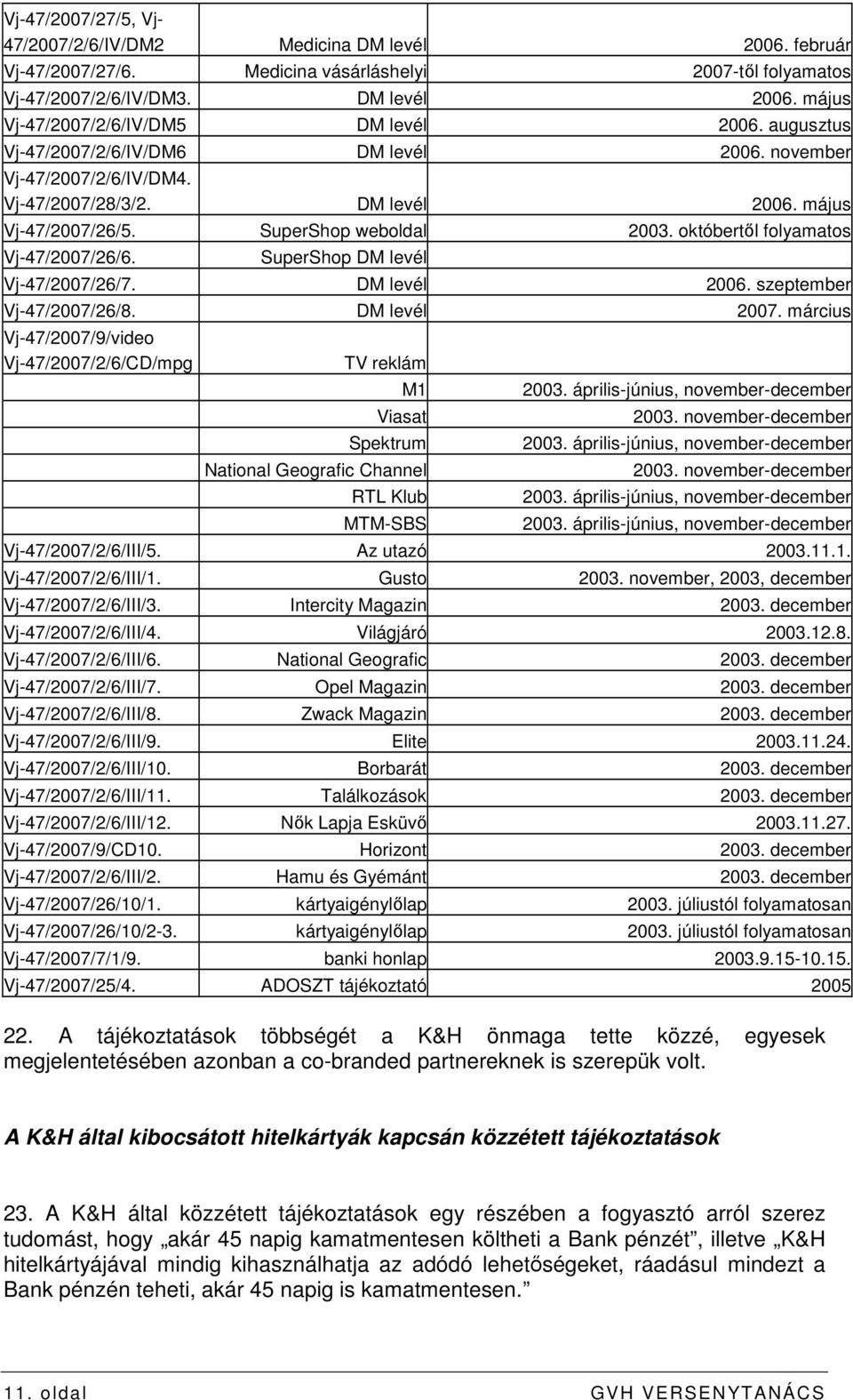 SuperShop DM levél Vj-47/2007/26/7. DM levél 2006. szeptember Vj-47/2007/26/8. DM levél 2007.