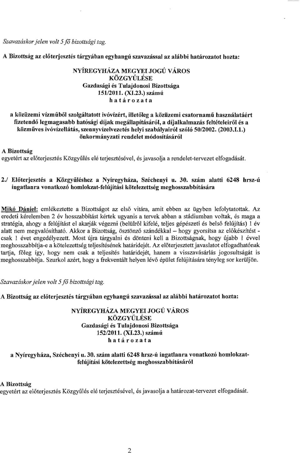 ivóvízellátás, szennyvízelvezetés helyi szabályairól szóló 50/2002. (2003.1.