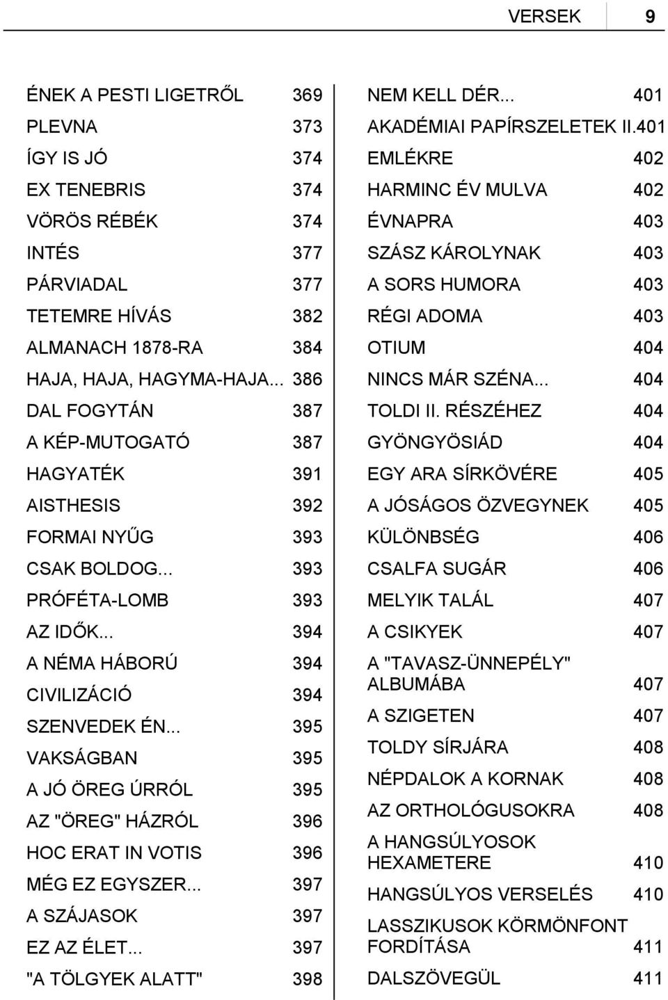 .. 395 VAKSÁGBAN 395 A JÓ ÖREG ÚRRÓL 395 AZ "ÖREG" HÁZRÓL 396 HOC ERAT IN VOTIS 396 MÉG EZ EGYSZER... 397 A SZÁJASOK 397 EZ AZ ÉLET... 397 "A TÖLGYEK ALATT" 398 NEM KELL DÉR.