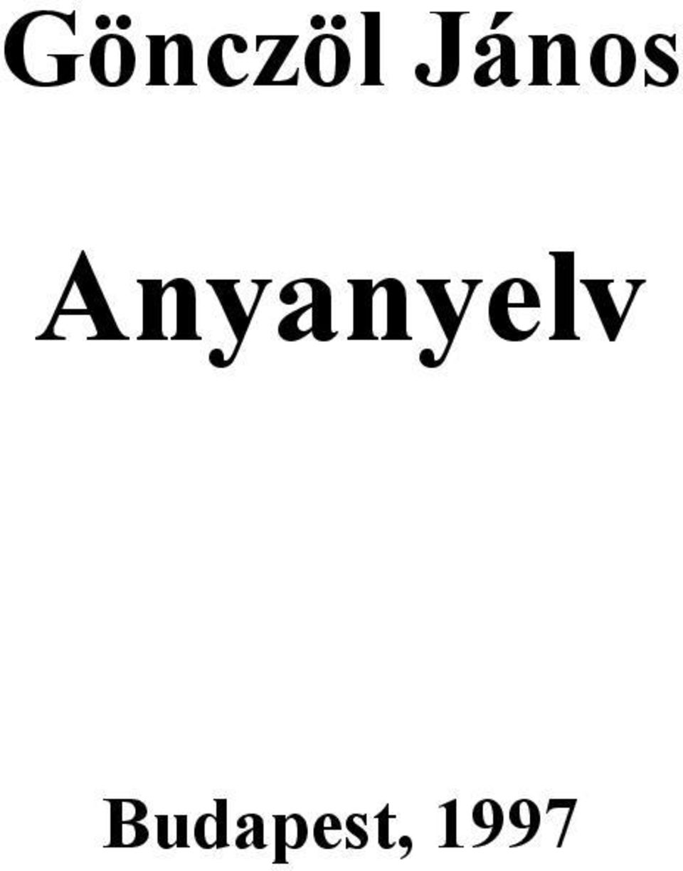 Anyanyelv