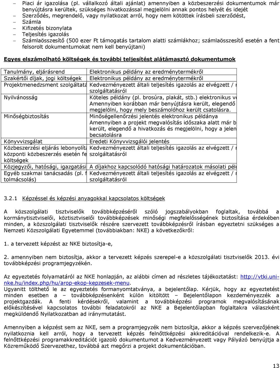 arról, hogy nem kötöttek írásbeli szerződést, - Számla - Kifizetés bizonylata - Teljesítés igazolás - Számlaösszesítő (500 ezer Ft támogatás tartalom alatti számlákhoz; számlaösszesítő esetén a fent