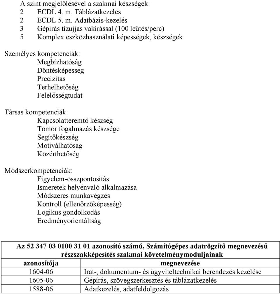 Táblázatkezelés 2 ECDL 5. m.