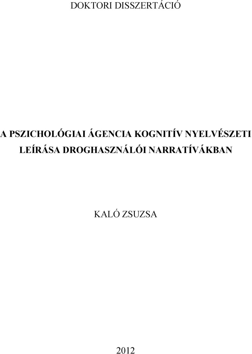 KOGNITÍV NYELVÉSZETI LEÍRÁSA