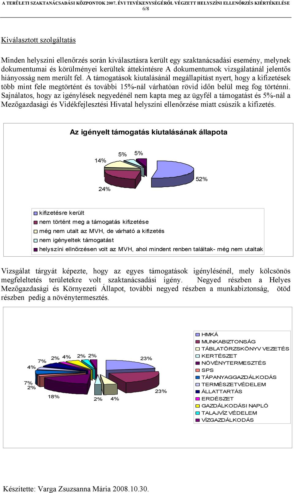 A támogatások kiutalásánál megállapítást nyert, hogy a kifizetések több mint fele megtörtént és további 15%-nál várhatóan rövid időn belül meg fog történni.