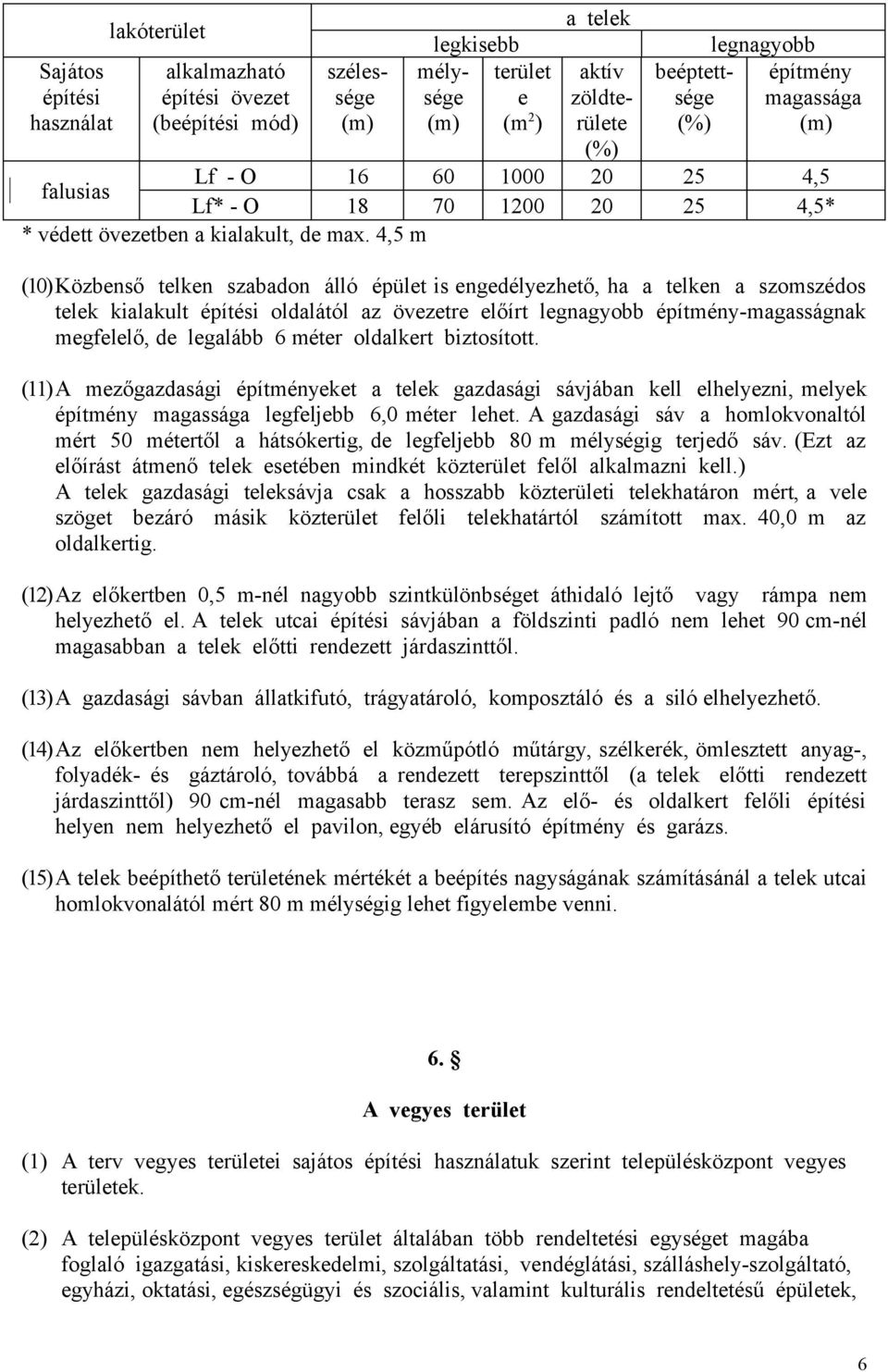 4,5 m (10)Közbenső telken szabadon álló épület is engedélyezhető, ha a telken a szomszédos telek kialakult építési oldalától az övezetre előírt legnagyobb építmény-magasságnak megfelelő, de legalább