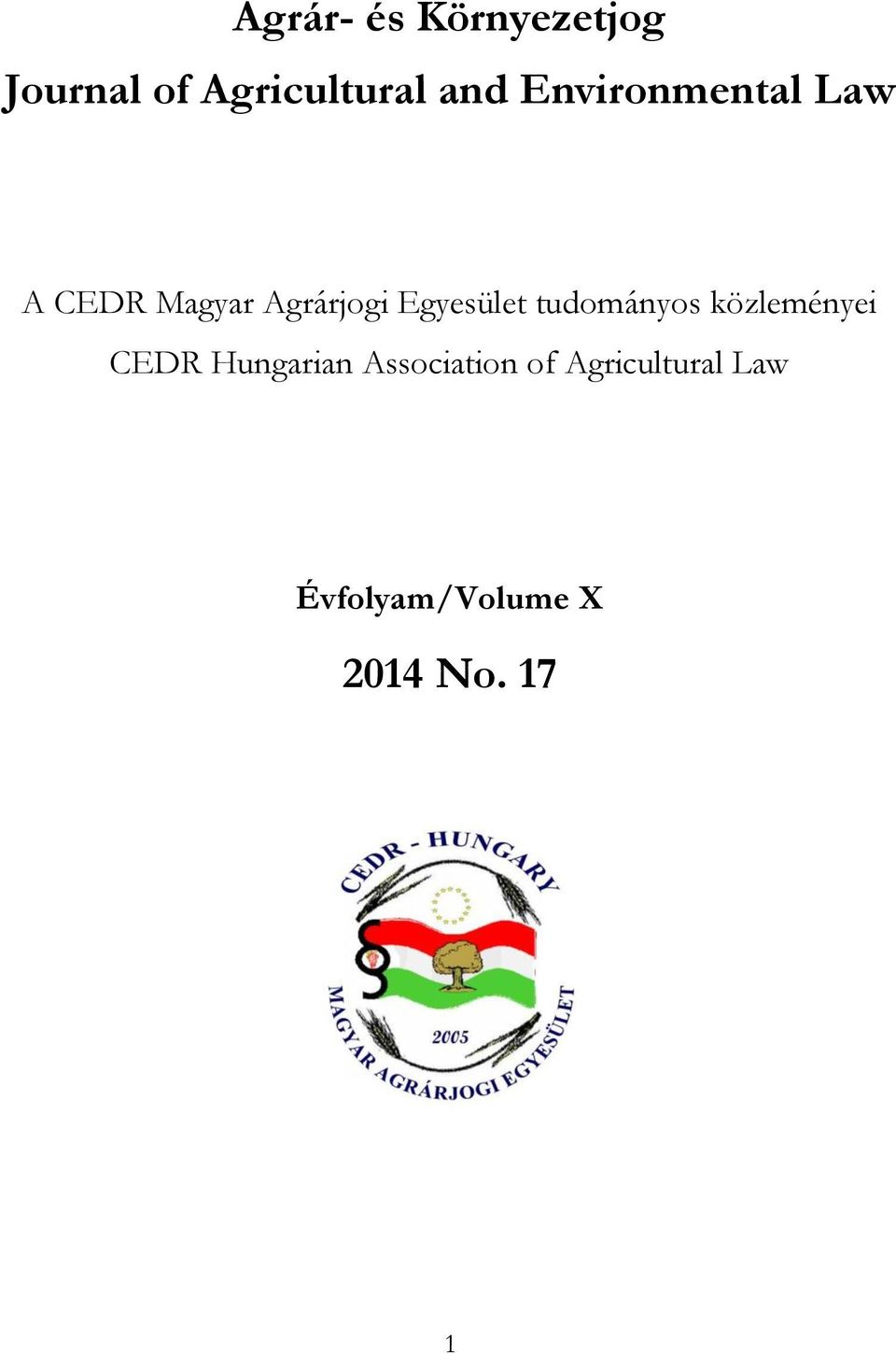 Egyesület tudományos közleményei CEDR Hungarian