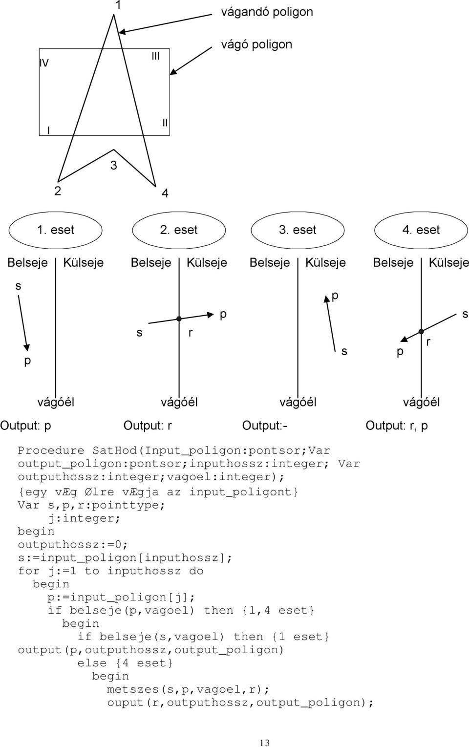 SatHod(Input_poligon:pontsor;Var output_poligon:pontsor;inputhossz:integer; Var outputhossz:integer;vagoel:integer); {egy væg Ølre vægja az input_poligont} Var