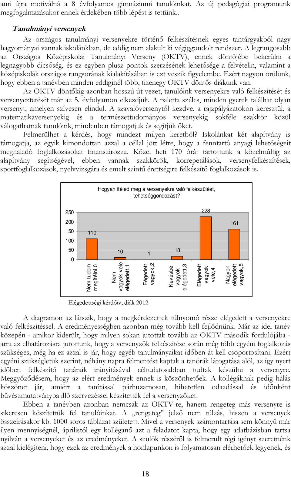 A legrangosabb az Országos Középiskolai Tanulmányi Verseny (OKTV), ennek döntőjébe bekerülni a legnagyobb dicsőség, és ez egyben plusz pontok szerzésének lehetősége a felvételin, valamint a