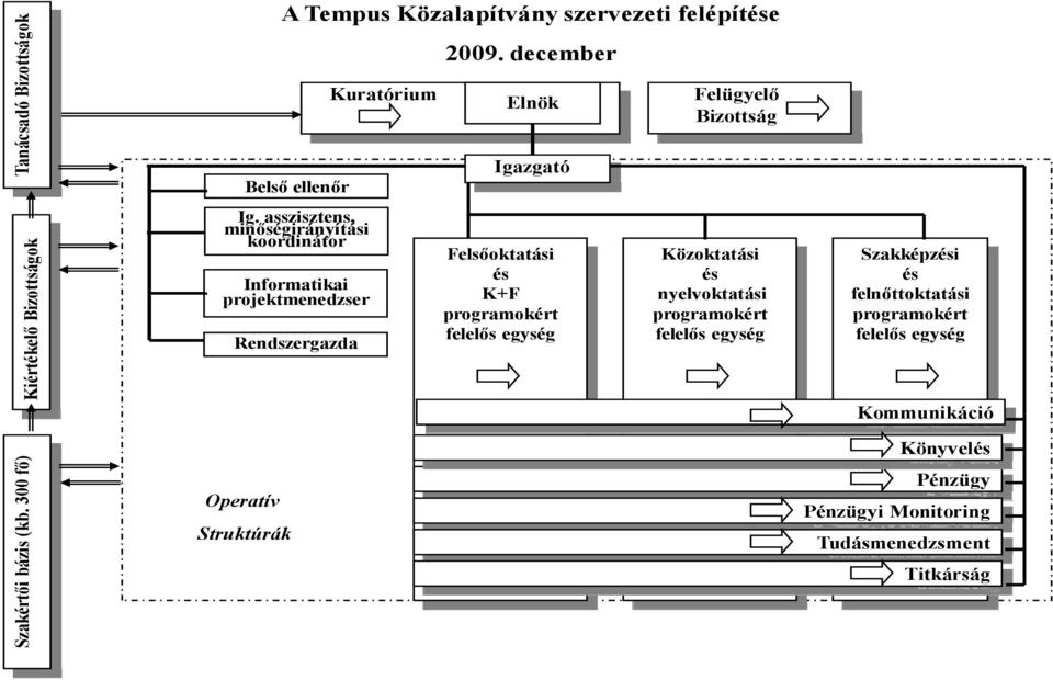 december Elnök Igazgató Felsőoktatási és K+F programokért felelős egység Felügyelő Bizottság Közoktatási és nyelvoktatási programokért