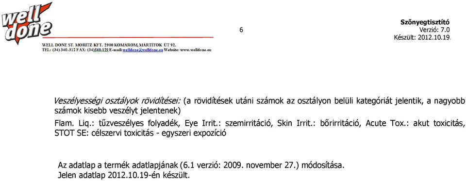 : szemirritáció, Skin Irrit.: bőrirritáció, Acute Tox.