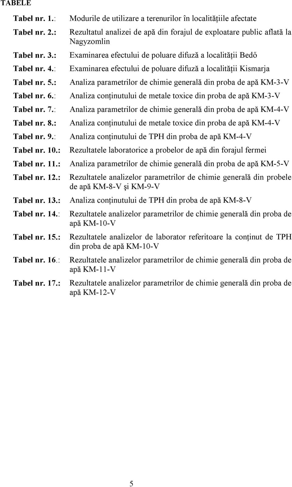 : Modurile de utilizare a terenurilor în localităţiile afectate Rezultatul analizei de apă din forajul de exploatare public aflată la Nagyzomlin Examinarea efectului de poluare difuză a localităţii