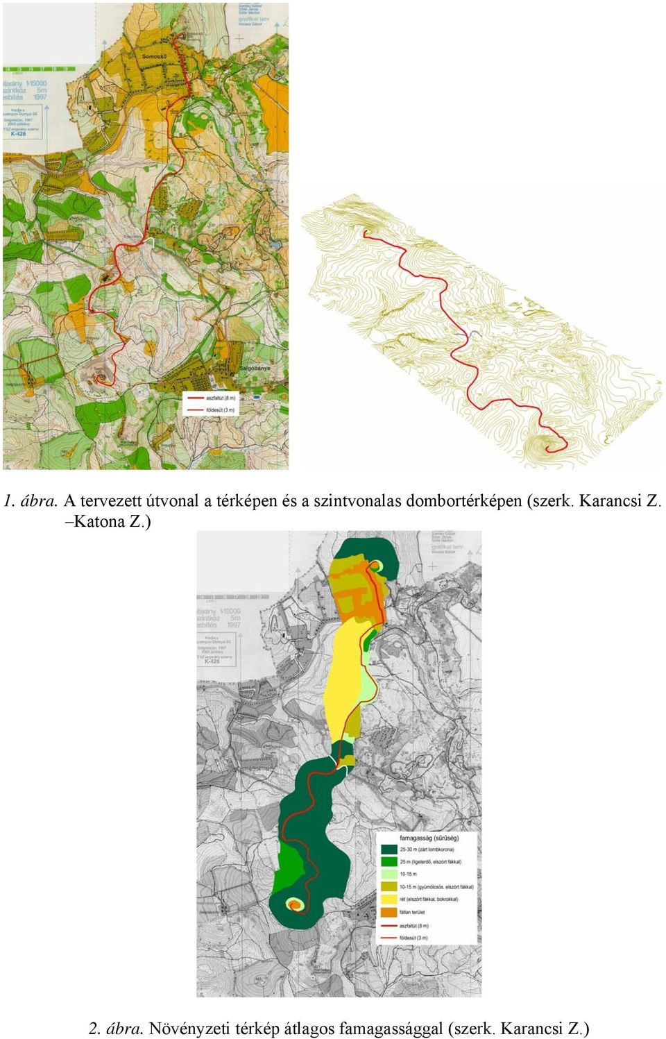 szintvonalas dombortérképen (szerk.