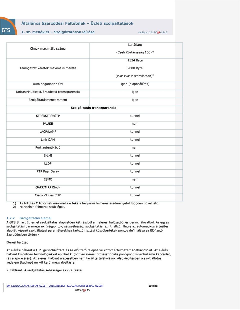 Block Cisco VTP és CDP tunnel nem tunnel tunnel nem tunnel tunnel tunnel nem tunnel tunnel 1) Az MTU és MAC címek maximális értéke a helyszíni felmérés eredményétől függően növelhető.