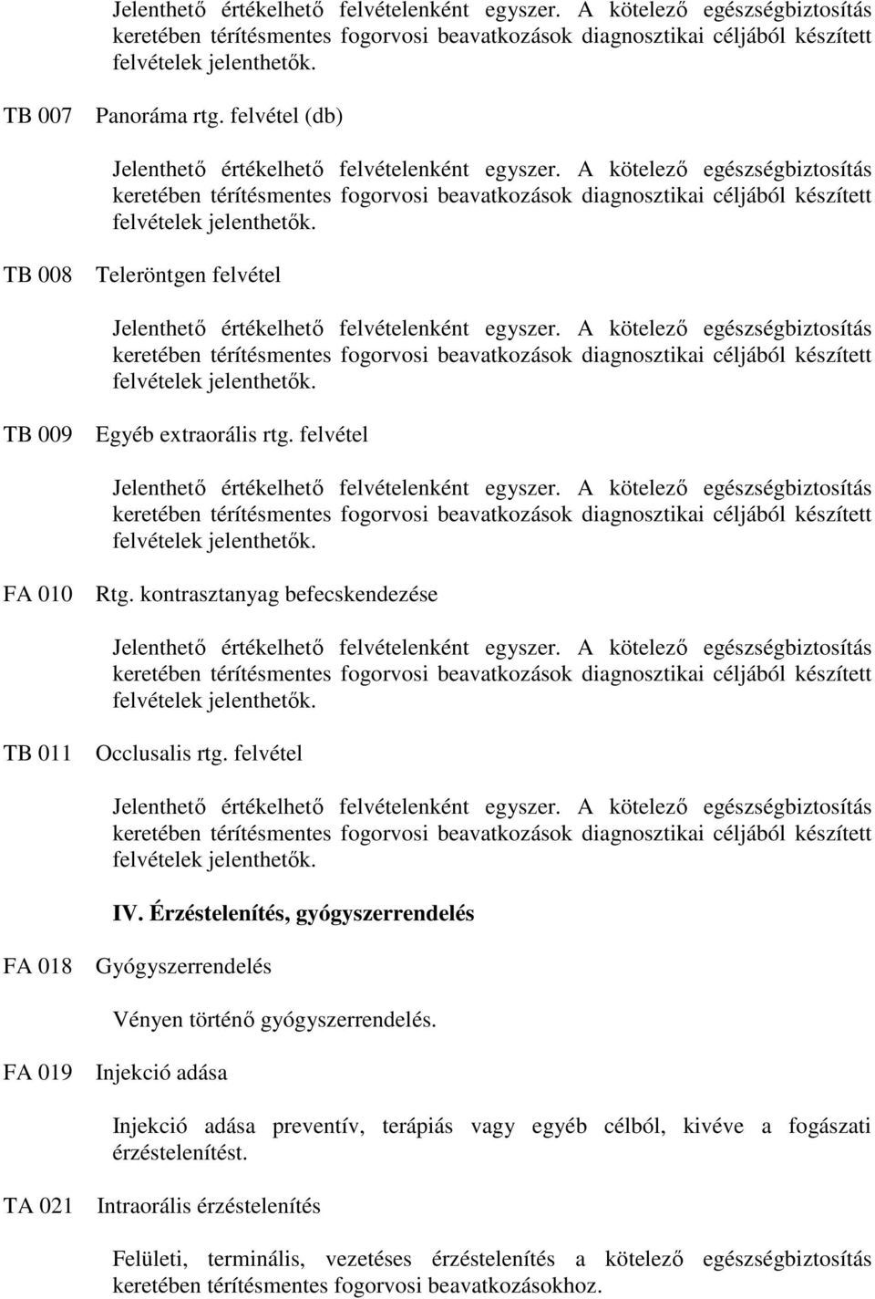 Érzéstelenítés, gyógyszerrendelés FA 018 Gyógyszerrendelés Vényen történı gyógyszerrendelés.