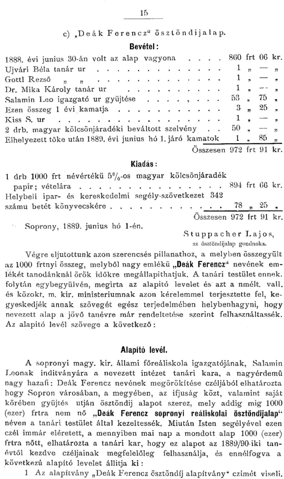 járó kama Kiadás: 860 53 3 50 fr t 06 kr. 75 25 85 to_k ;;.. Összesen 972 frt 91 kr. dr b 1000 frt. névértékü 5 / 0 os magyar köcsönjáradék papír ; véteára 894 frt GG kr.