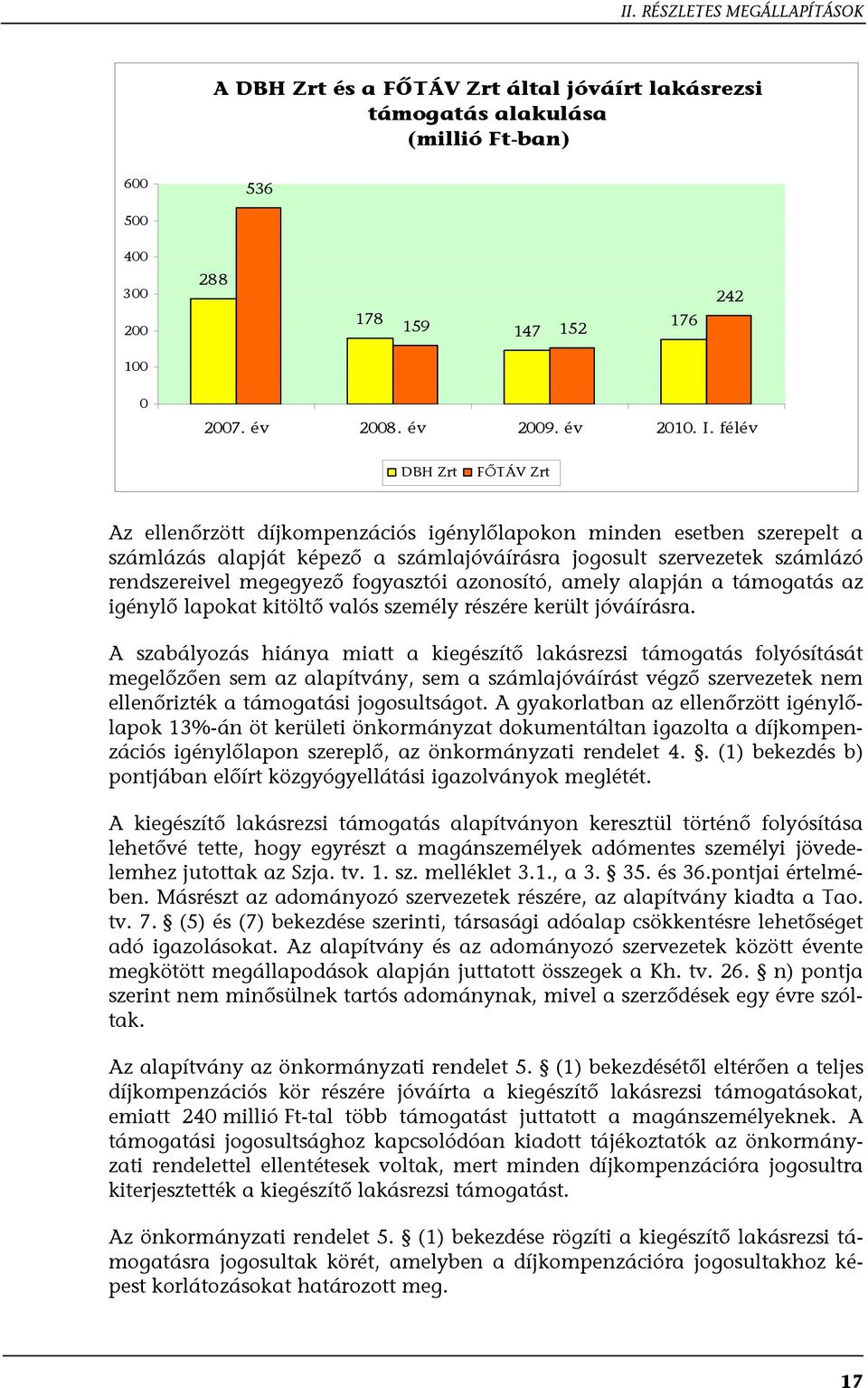 félév DBH Zrt FŐTÁV Zrt Az ellenőrzött díjkompenzációs igénylőlapokon minden esetben szerepelt a számlázás alapját képező a számlajóváírásra jogosult szervezetek számlázó rendszereivel megegyező