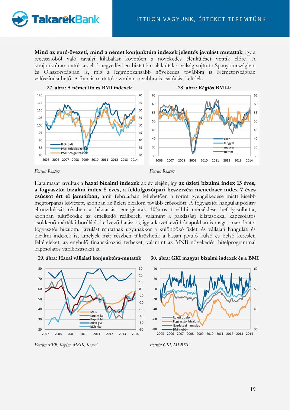 A francia mutatók azonban továbbra is csalódást keltőek. 1 7. ábra: A német Ifo és BMI indexek.