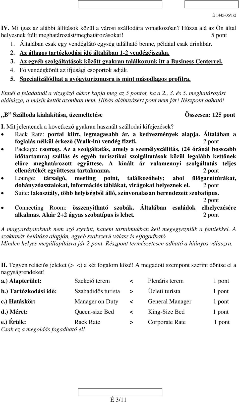 Az egyéb szolgáltatások között gyakran találkozunk itt a Business Centerrel. 4. Fő vendégkörét az ifjúsági csoportok adják. 5. Specializálódhat a gyógyturizmusra is mint másodlagos profilra.