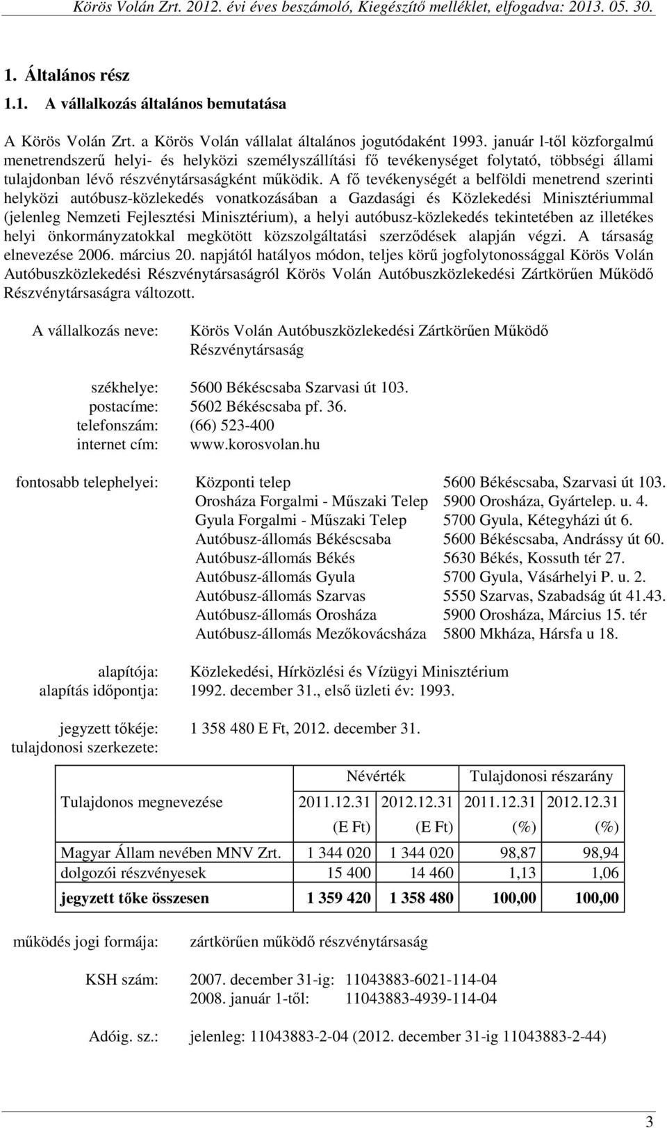 A fő tevékenységét a belföldi menetrend szerinti helyközi autóbusz-közlekedés vonatkozásában a Gazdasági és Közlekedési Minisztériummal (jelenleg Nemzeti Fejlesztési Minisztérium), a helyi