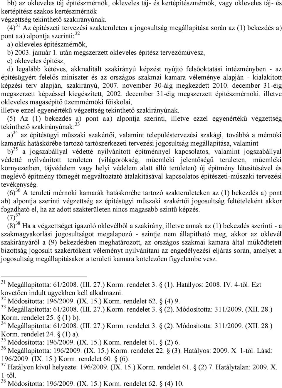 után megszerzett okleveles építész tervezőművész, c) okleveles építész, d) legalább kétéves, akkreditált szakirányú képzést nyújtó felsőoktatási intézményben - az építésügyért felelős miniszter és az