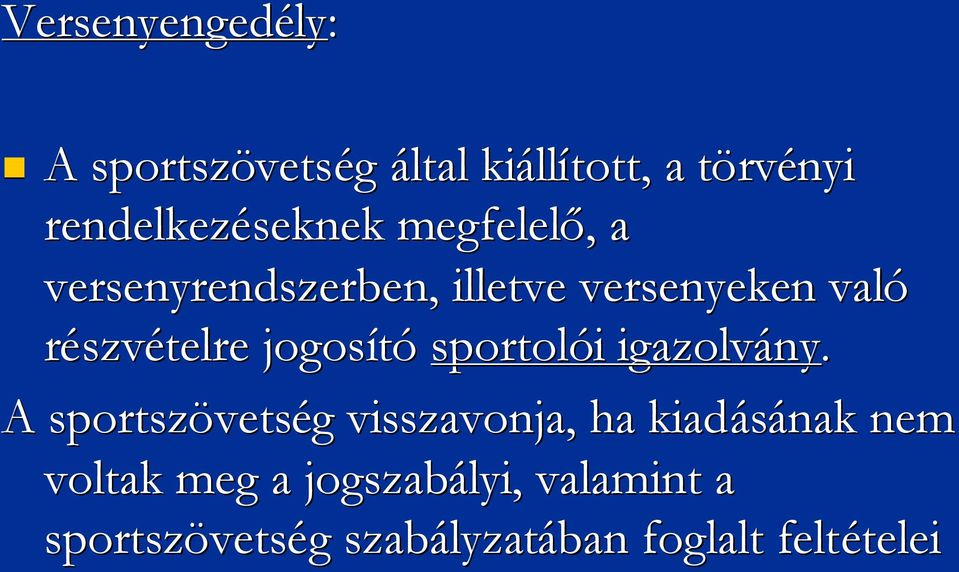 jogosító sportolói i igazolvány ny.