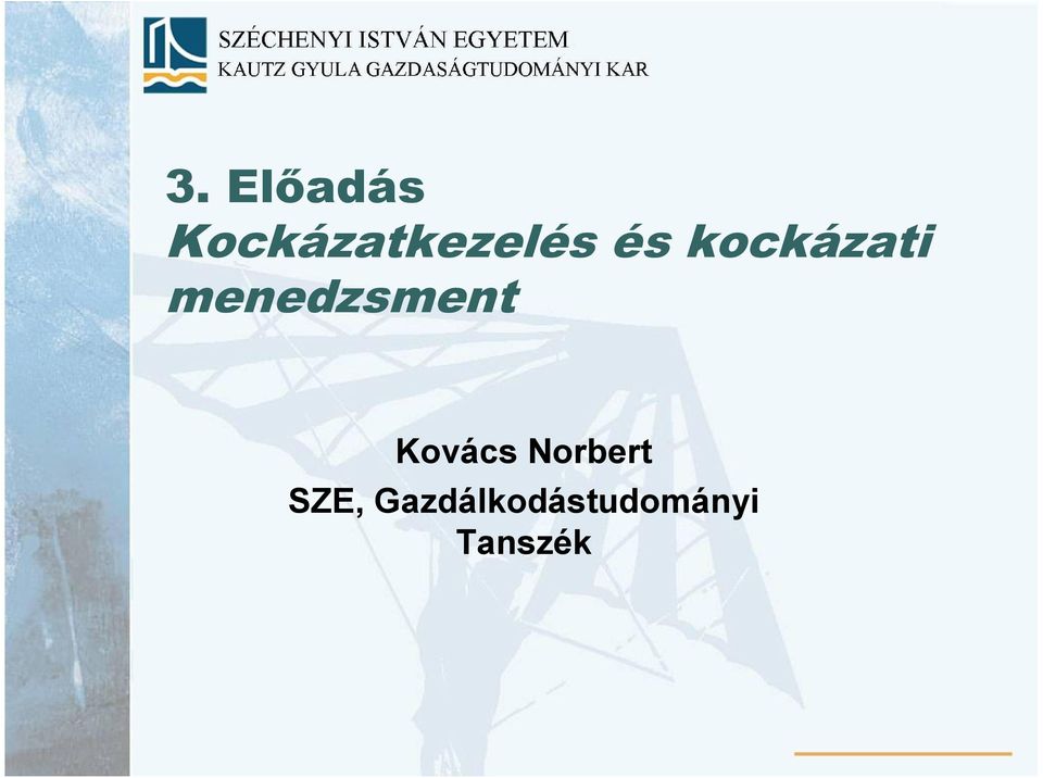 kockázati menedzsment