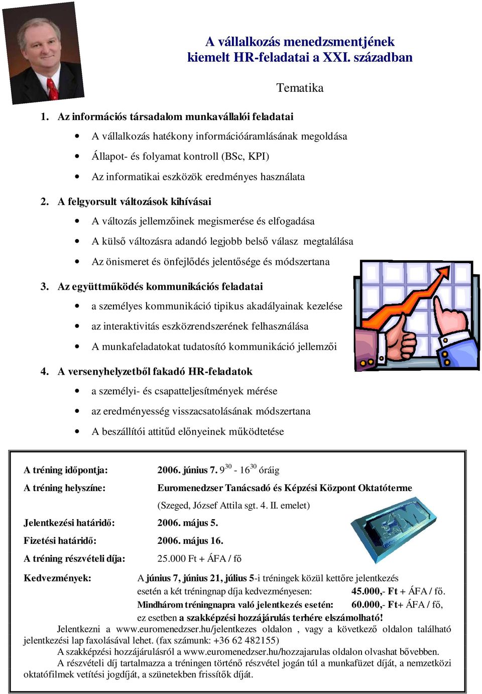 A felgyorsult változások kihívásai A változás jellemzőinek megismerése és elfogadása A külső változásra adandó legjobb belső válasz megtalálása Az önismeret és önfejlődés jelentősége és módszertana 3.