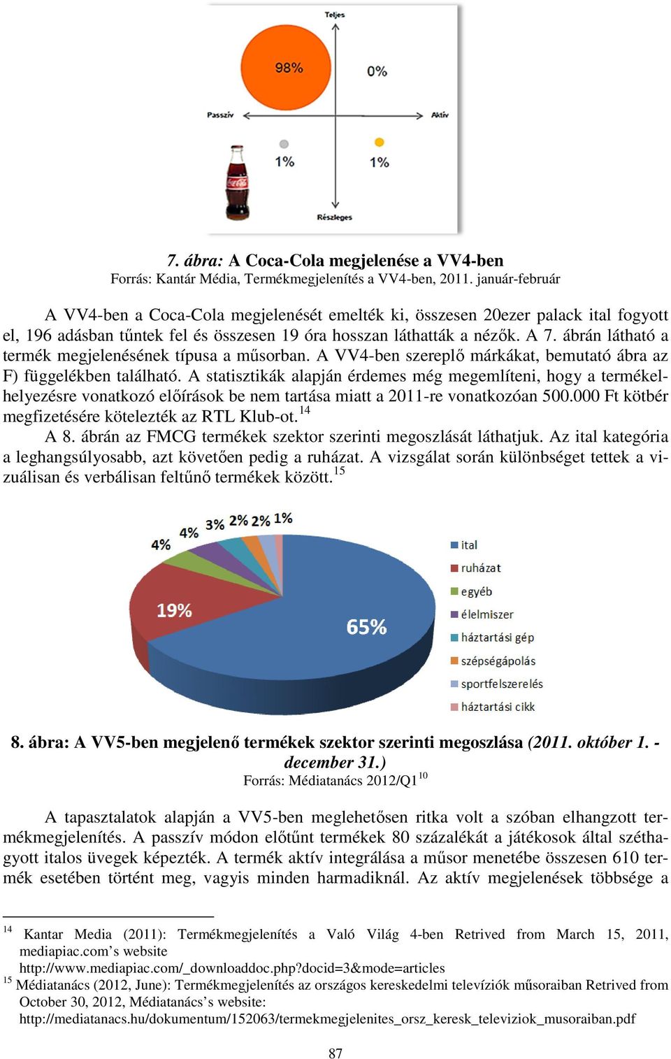 ábrán látható a termék megjelenésének típusa a műsorban. A VV4-ben szereplő márkákat, bemutató ábra az F) függelékben található.