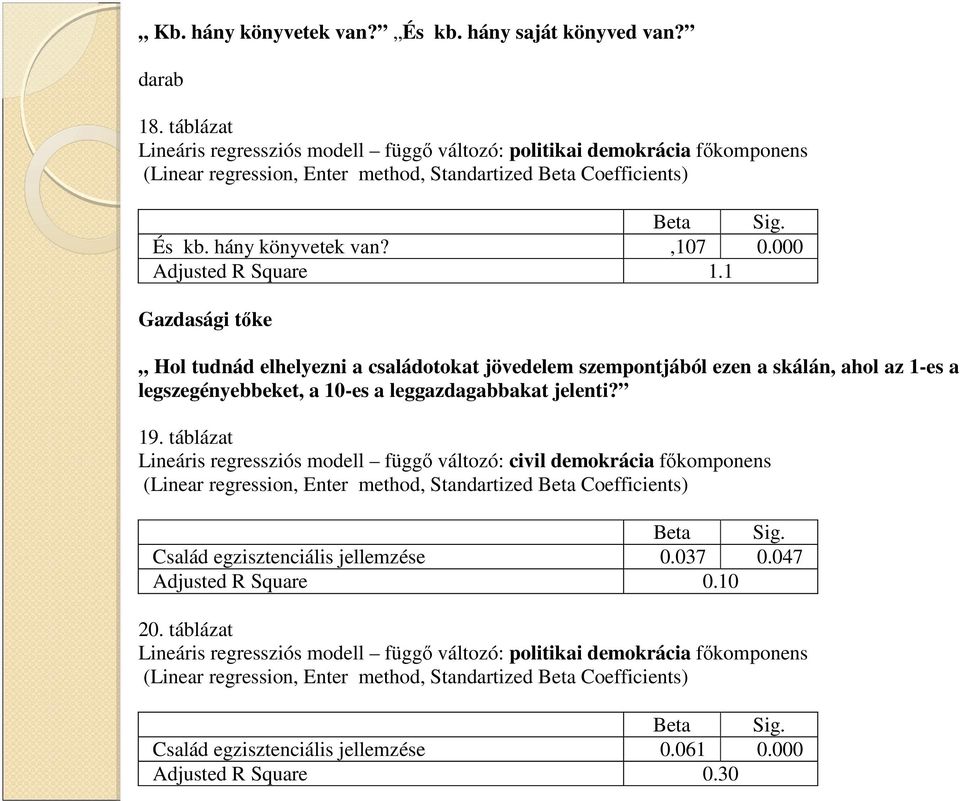 1 Gazdasági tőke Hol tudnád elhelyezni a családotokat jövedelem szempontjából ezen a skálán, ahol az 1-es a legszegényebbeket, a 10-es a leggazdagabbakat jelenti?